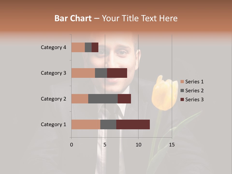 A Man In A Suit And Tie Holding A Yellow Flower PowerPoint Template