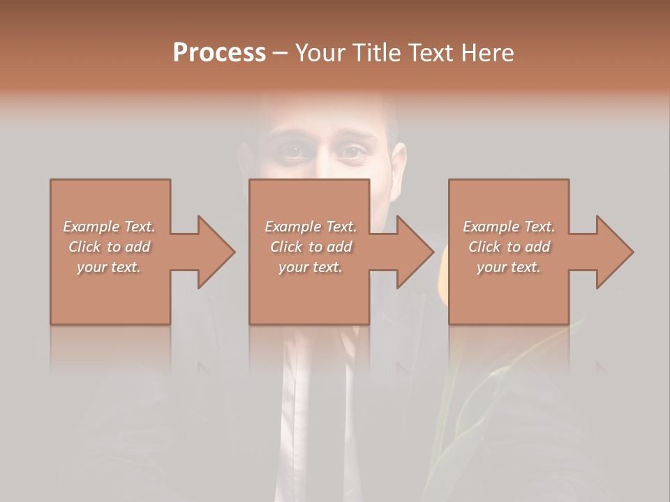 A Man In A Suit And Tie Holding A Yellow Flower PowerPoint Template