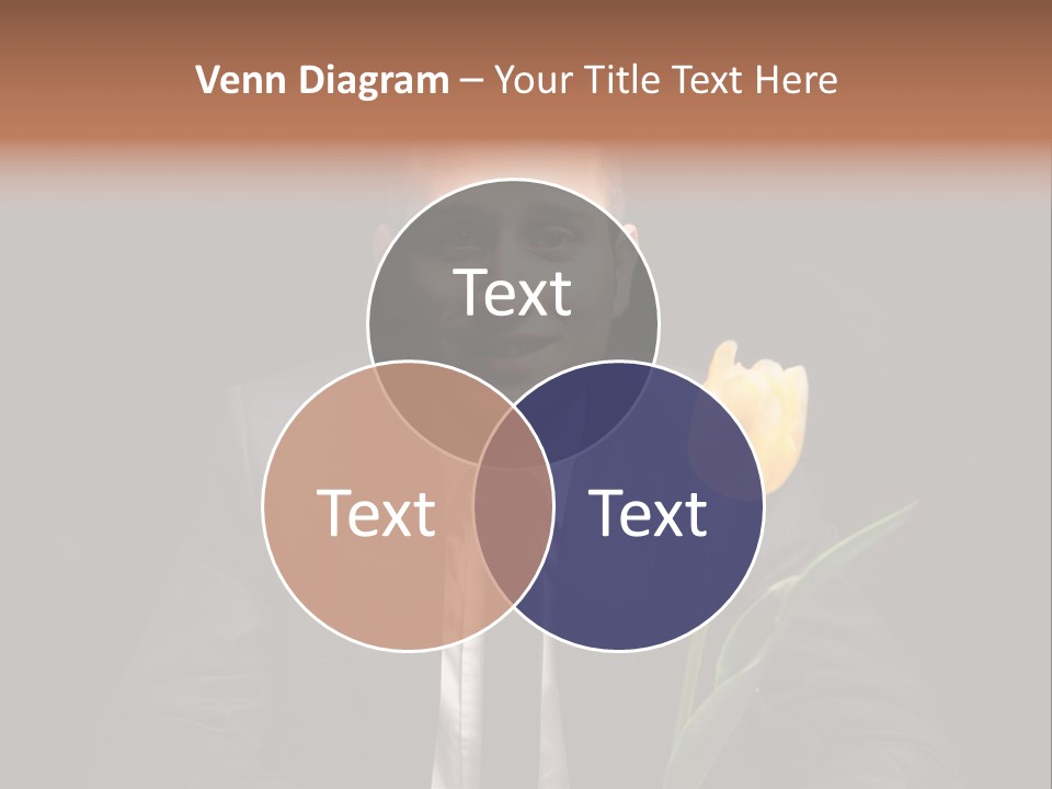 A Man In A Suit And Tie Holding A Yellow Flower PowerPoint Template