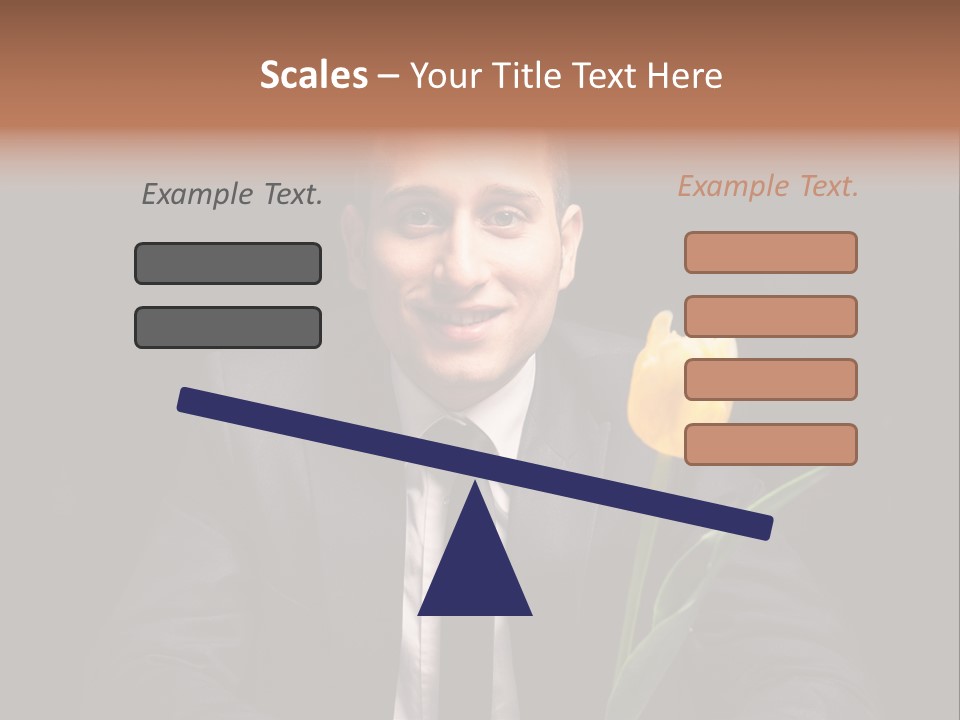 A Man In A Suit And Tie Holding A Yellow Flower PowerPoint Template