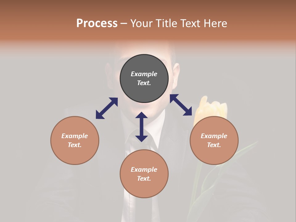 A Man In A Suit And Tie Holding A Yellow Flower PowerPoint Template