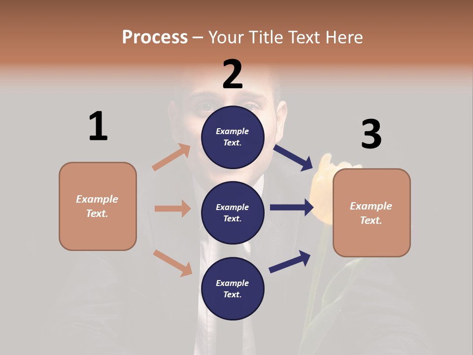 A Man In A Suit And Tie Holding A Yellow Flower PowerPoint Template