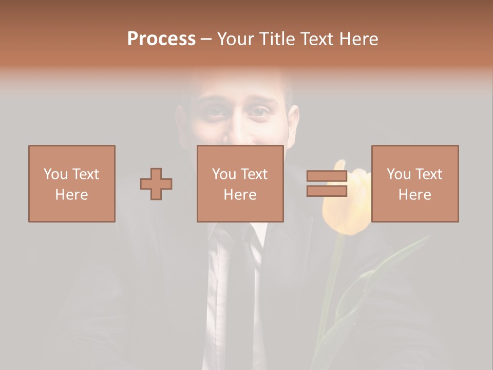 A Man In A Suit And Tie Holding A Yellow Flower PowerPoint Template