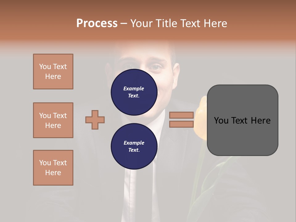 A Man In A Suit And Tie Holding A Yellow Flower PowerPoint Template