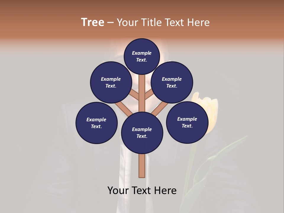 A Man In A Suit And Tie Holding A Yellow Flower PowerPoint Template