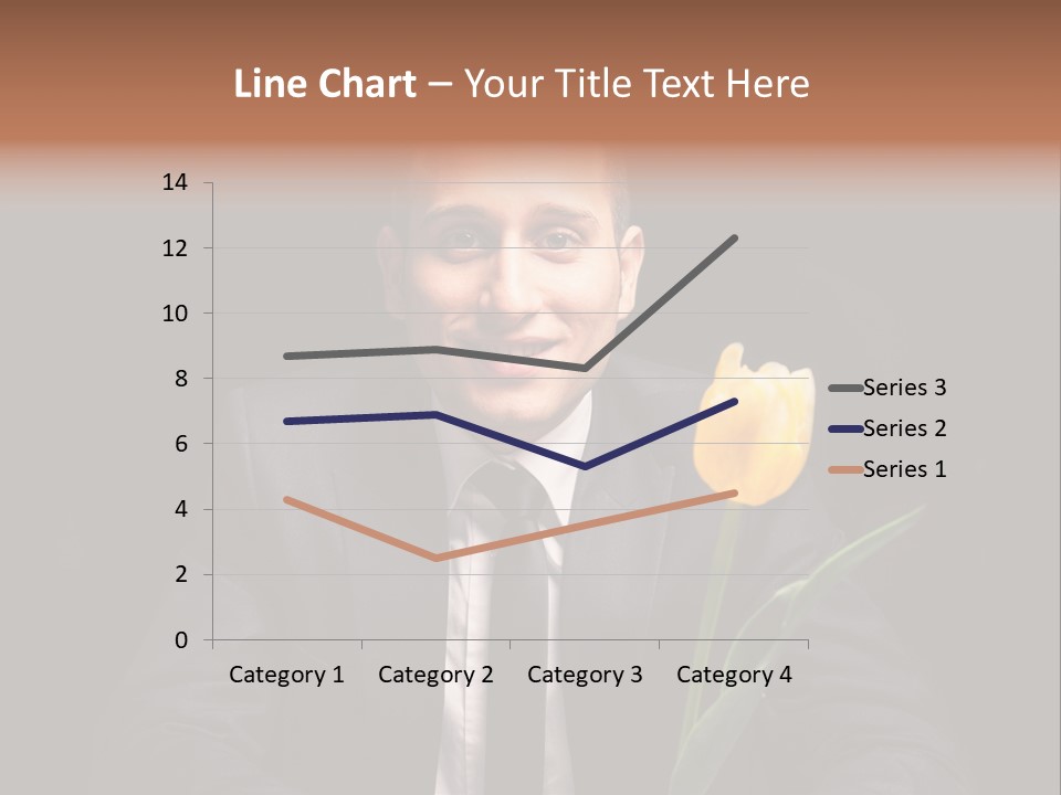 A Man In A Suit And Tie Holding A Yellow Flower PowerPoint Template