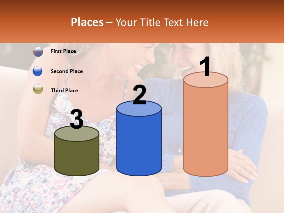 A Couple Of Women Sitting Next To Each Other On A Couch PowerPoint Template