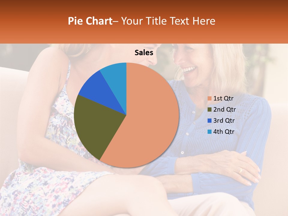 A Couple Of Women Sitting Next To Each Other On A Couch PowerPoint Template