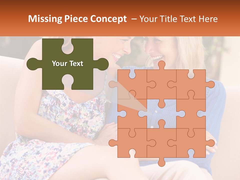 A Couple Of Women Sitting Next To Each Other On A Couch PowerPoint Template