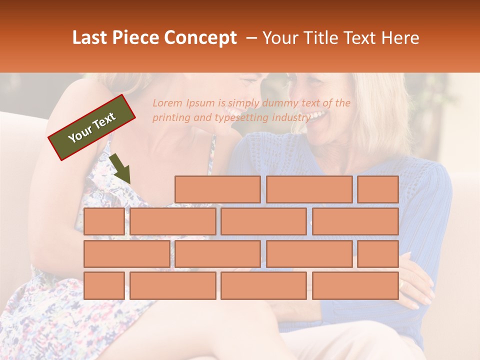 A Couple Of Women Sitting Next To Each Other On A Couch PowerPoint Template