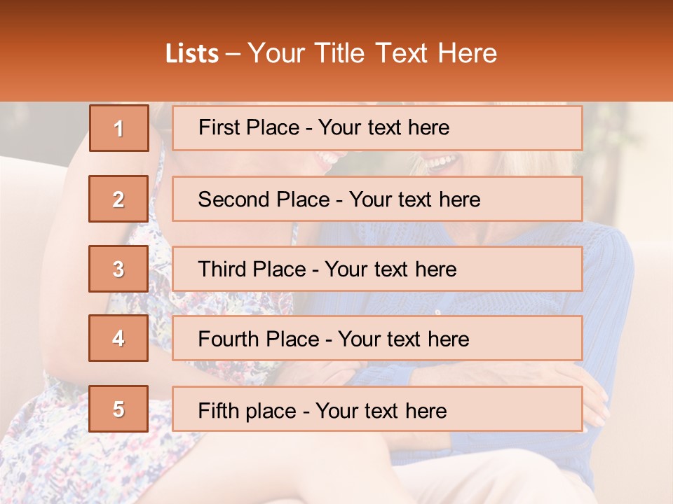 A Couple Of Women Sitting Next To Each Other On A Couch PowerPoint Template
