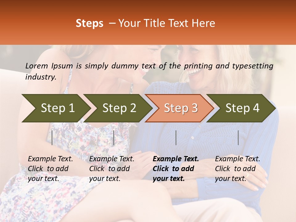 A Couple Of Women Sitting Next To Each Other On A Couch PowerPoint Template