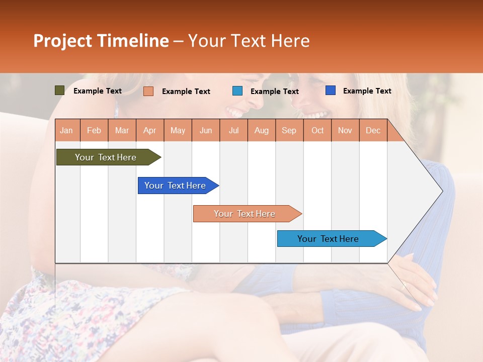 A Couple Of Women Sitting Next To Each Other On A Couch PowerPoint Template