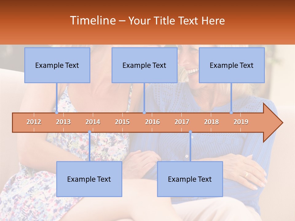 A Couple Of Women Sitting Next To Each Other On A Couch PowerPoint Template