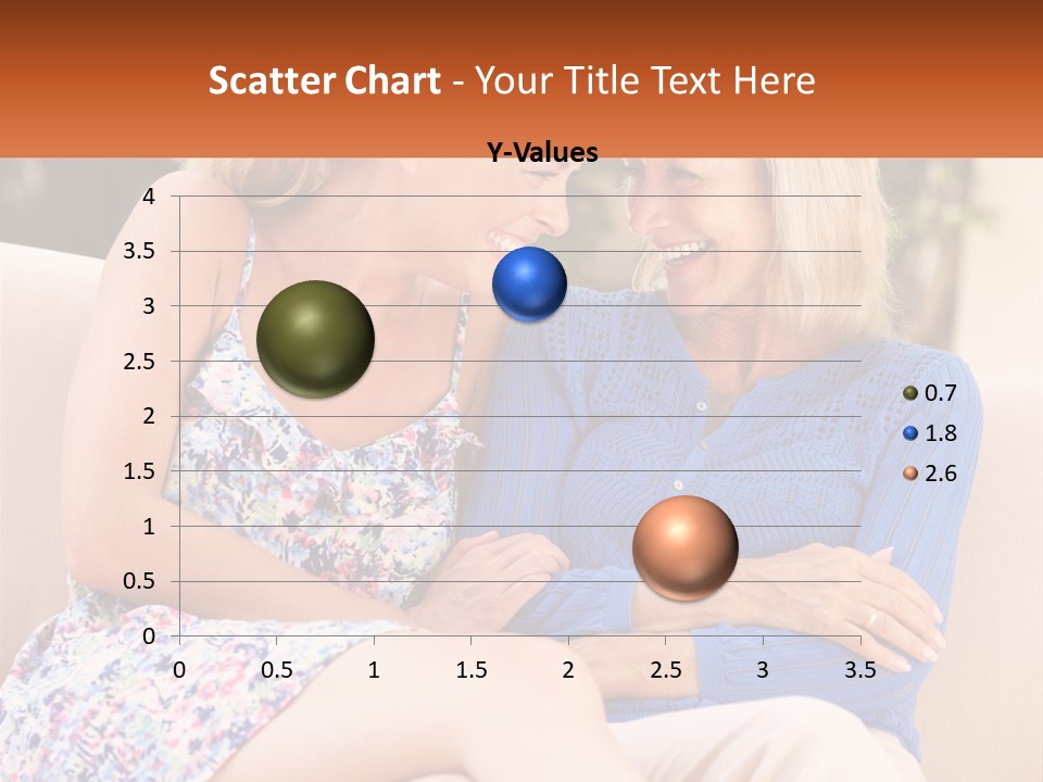 A Couple Of Women Sitting Next To Each Other On A Couch PowerPoint Template