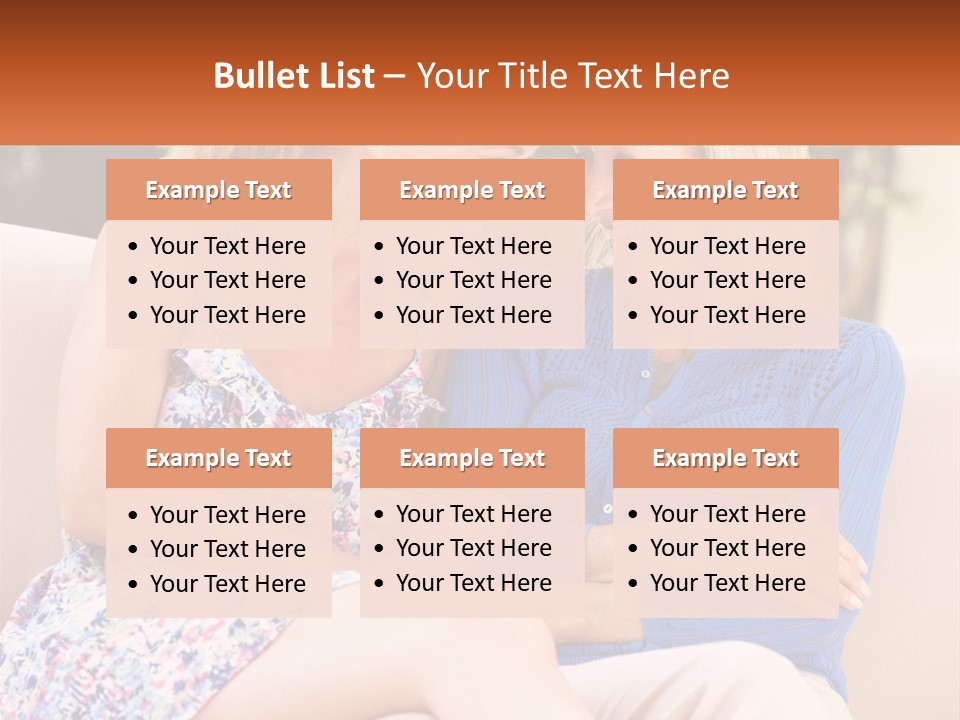 A Couple Of Women Sitting Next To Each Other On A Couch PowerPoint Template