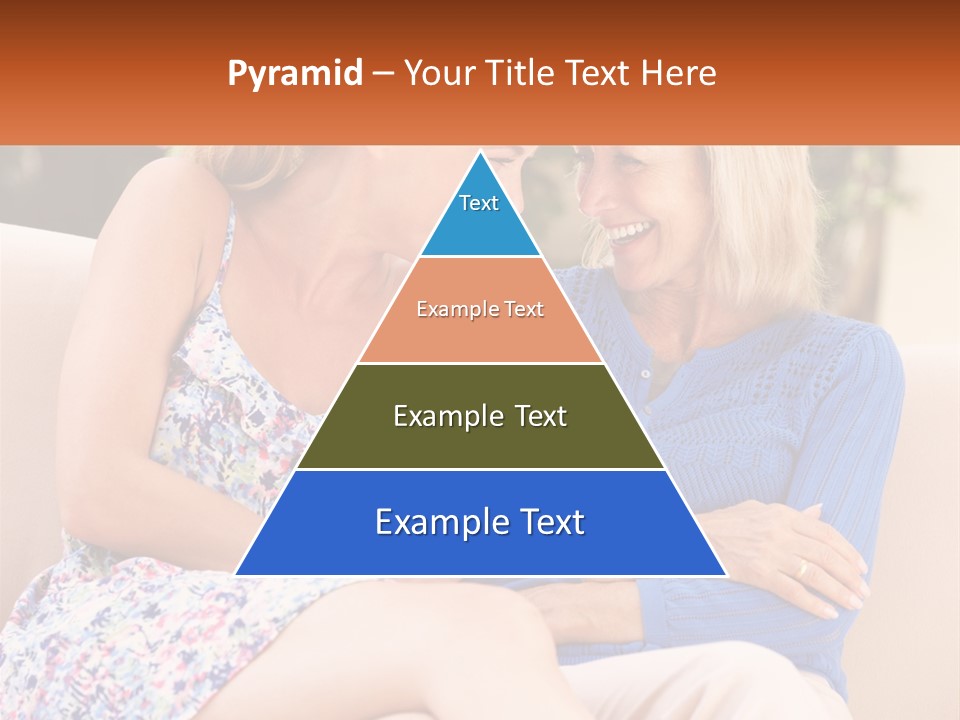 A Couple Of Women Sitting Next To Each Other On A Couch PowerPoint Template