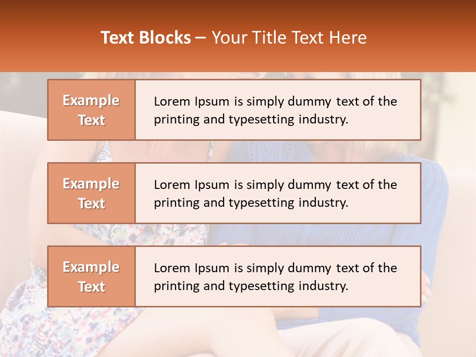 A Couple Of Women Sitting Next To Each Other On A Couch PowerPoint Template