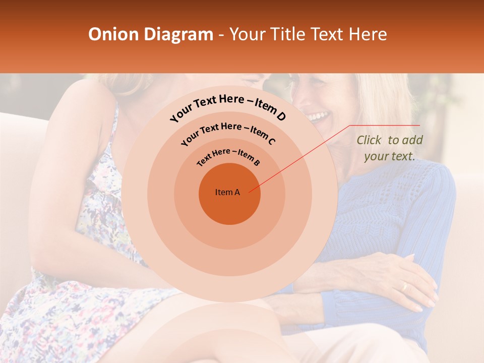 A Couple Of Women Sitting Next To Each Other On A Couch PowerPoint Template