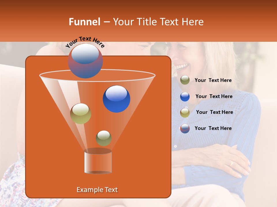 A Couple Of Women Sitting Next To Each Other On A Couch PowerPoint Template