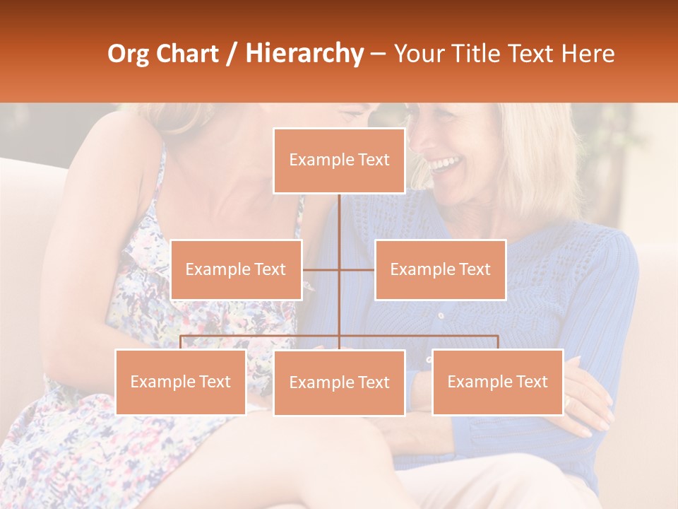 A Couple Of Women Sitting Next To Each Other On A Couch PowerPoint Template