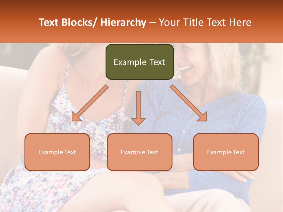 A Couple Of Women Sitting Next To Each Other On A Couch PowerPoint Template