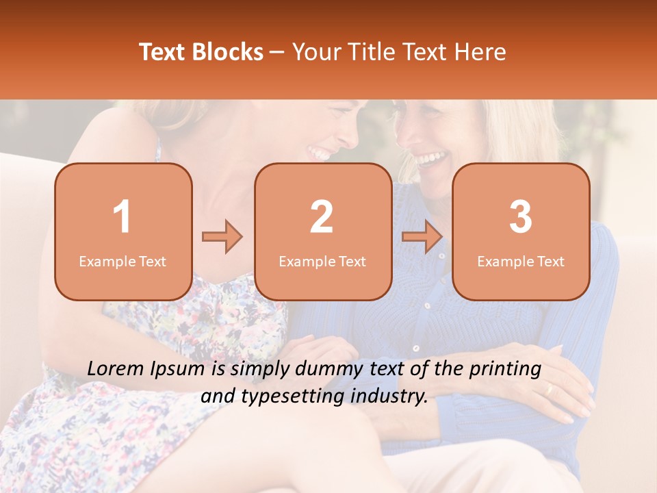 A Couple Of Women Sitting Next To Each Other On A Couch PowerPoint Template