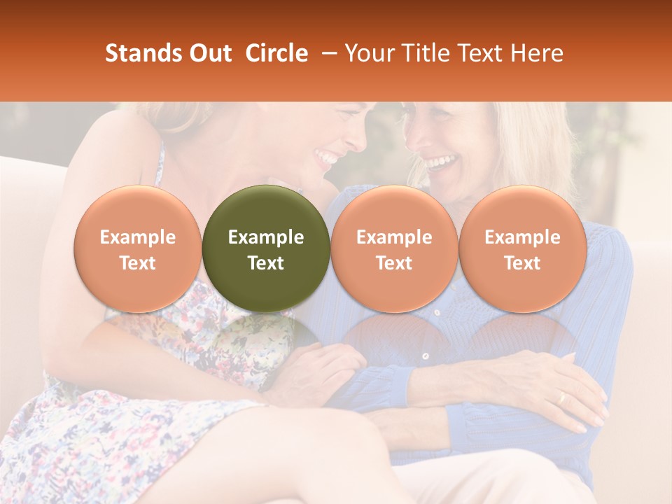 A Couple Of Women Sitting Next To Each Other On A Couch PowerPoint Template