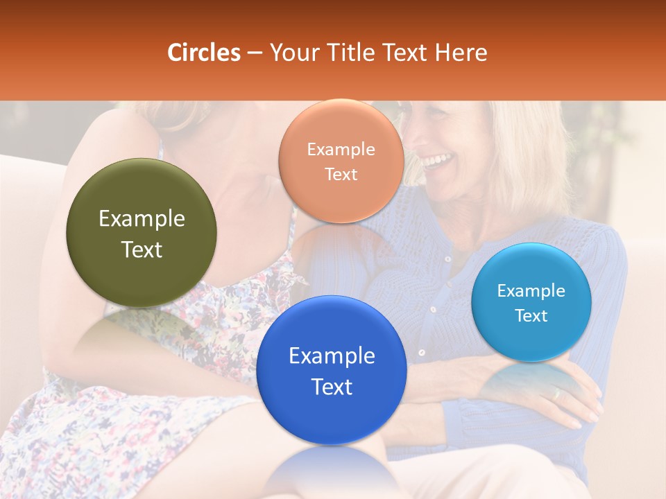 A Couple Of Women Sitting Next To Each Other On A Couch PowerPoint Template