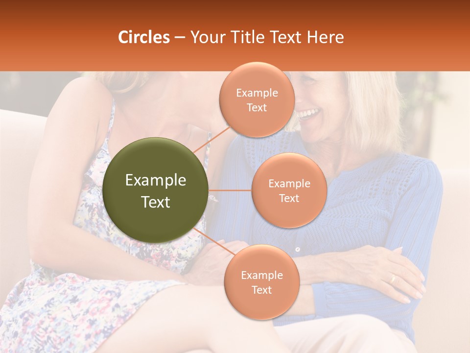 A Couple Of Women Sitting Next To Each Other On A Couch PowerPoint Template