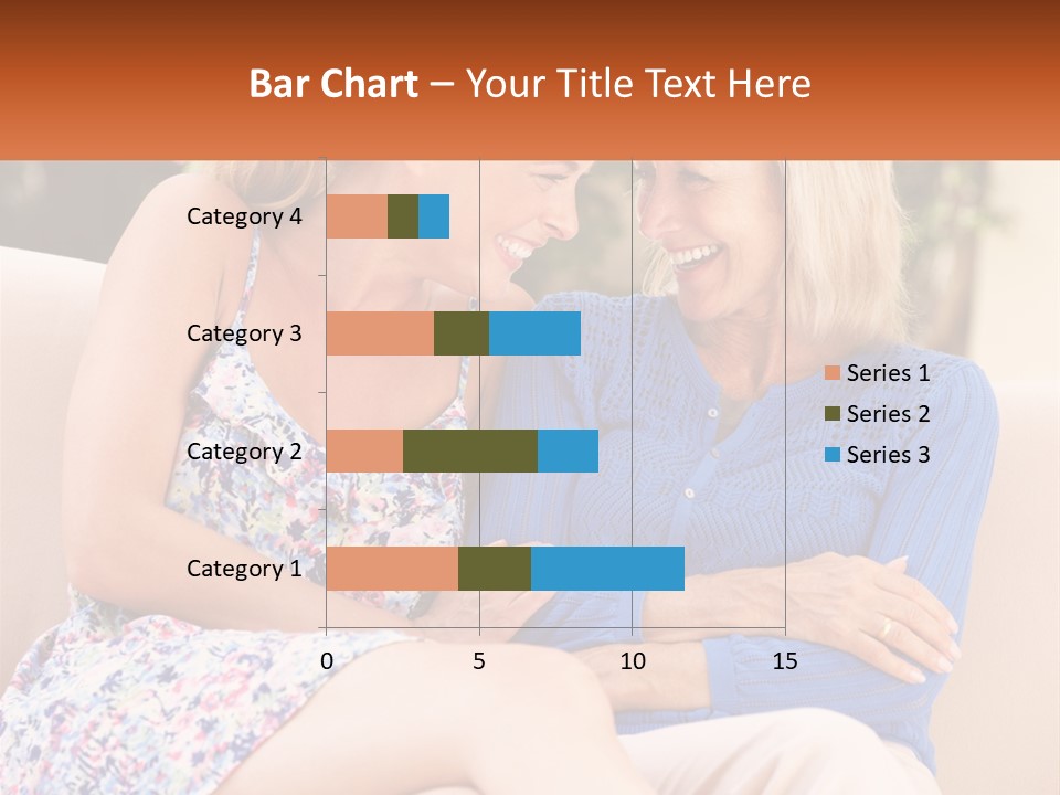 A Couple Of Women Sitting Next To Each Other On A Couch PowerPoint Template