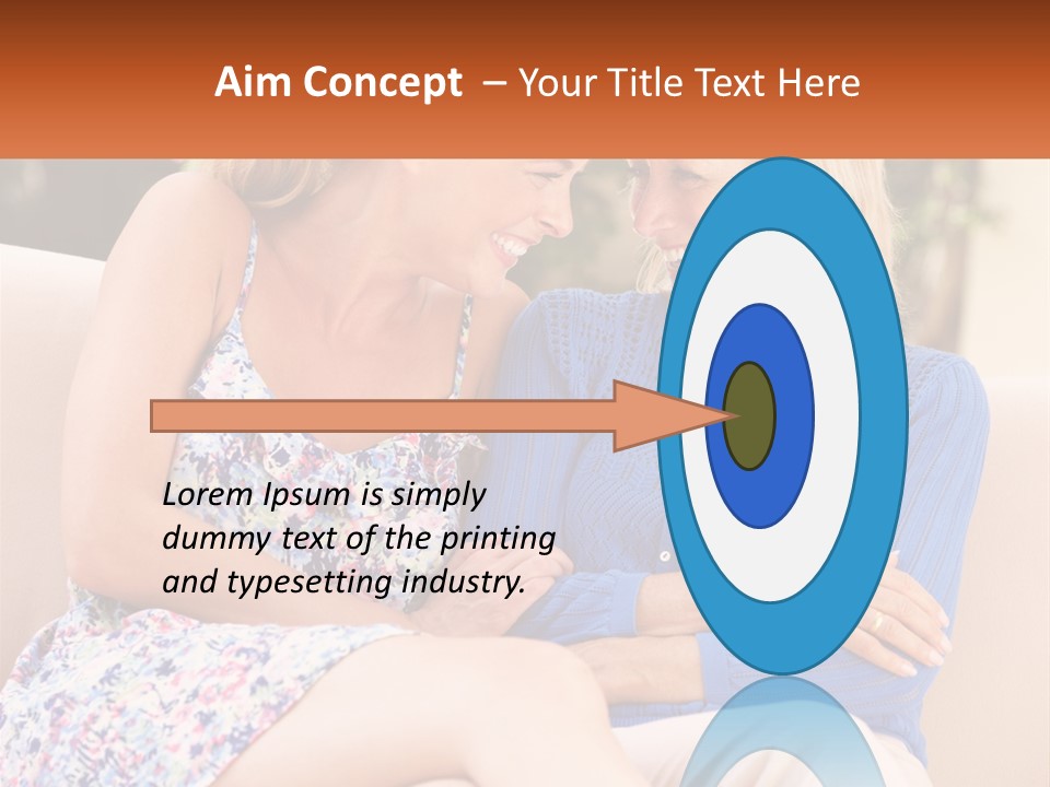 A Couple Of Women Sitting Next To Each Other On A Couch PowerPoint Template