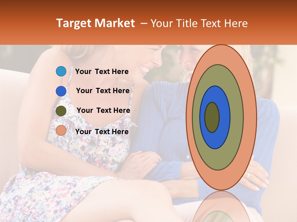 A Couple Of Women Sitting Next To Each Other On A Couch PowerPoint Template