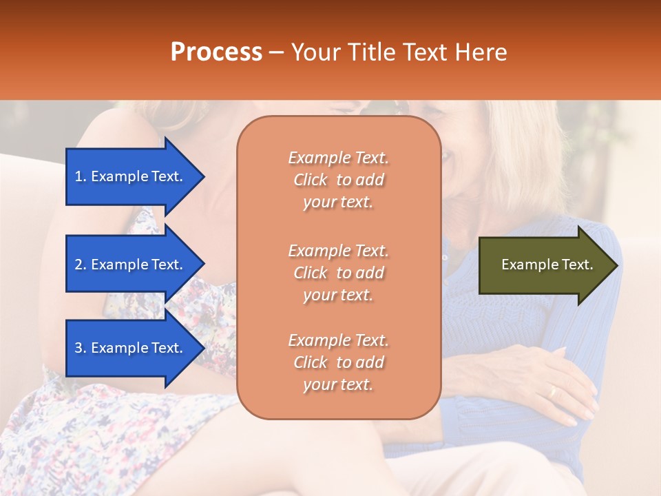 A Couple Of Women Sitting Next To Each Other On A Couch PowerPoint Template