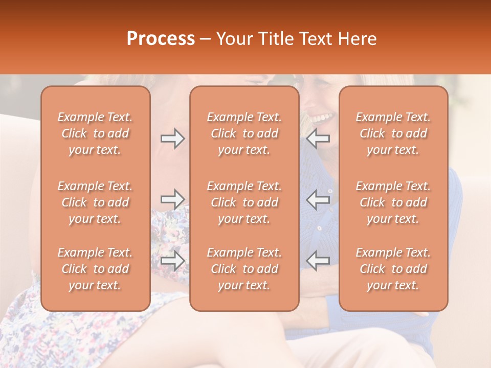 A Couple Of Women Sitting Next To Each Other On A Couch PowerPoint Template