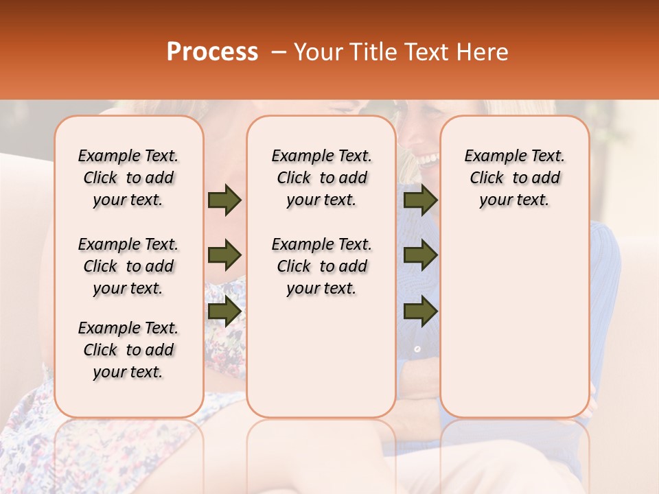 A Couple Of Women Sitting Next To Each Other On A Couch PowerPoint Template