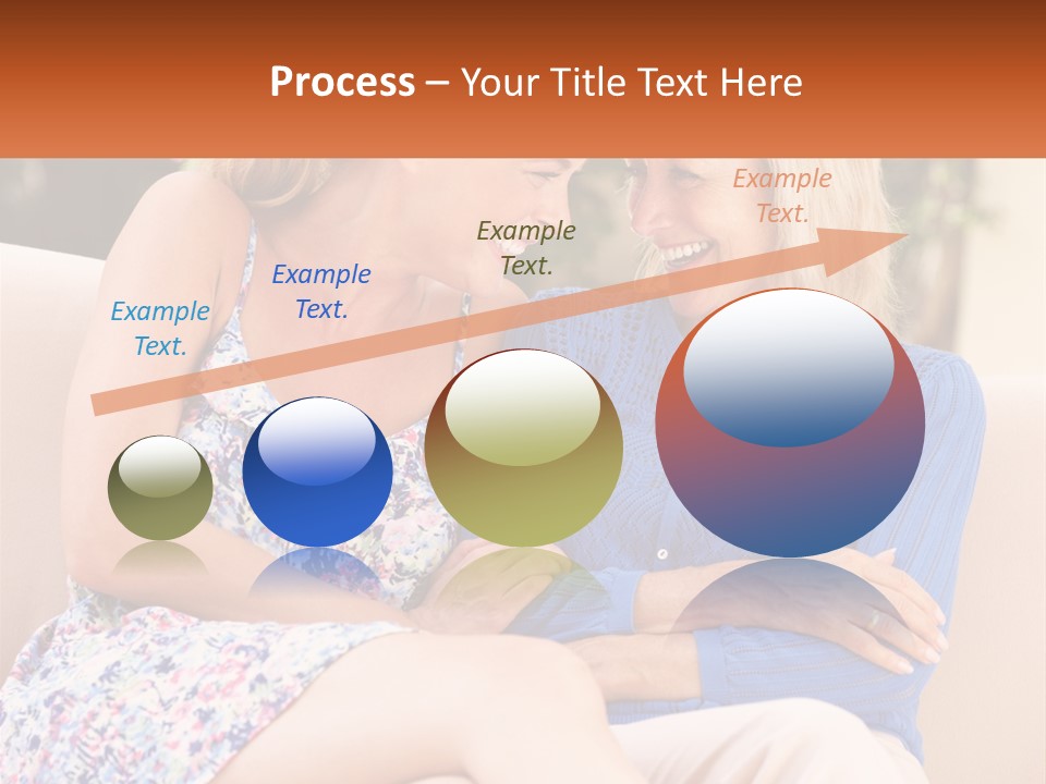 A Couple Of Women Sitting Next To Each Other On A Couch PowerPoint Template