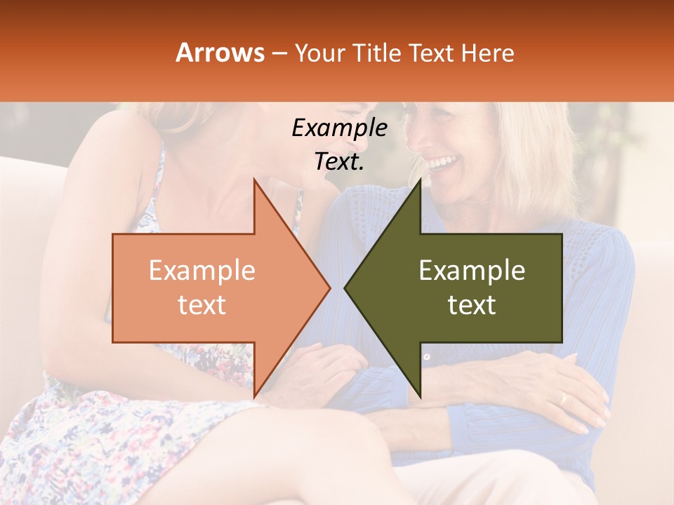 A Couple Of Women Sitting Next To Each Other On A Couch PowerPoint Template