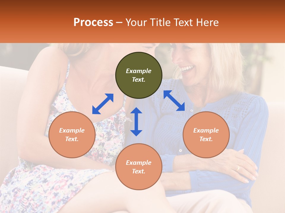 A Couple Of Women Sitting Next To Each Other On A Couch PowerPoint Template