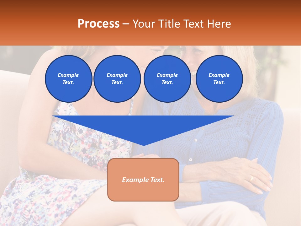 A Couple Of Women Sitting Next To Each Other On A Couch PowerPoint Template