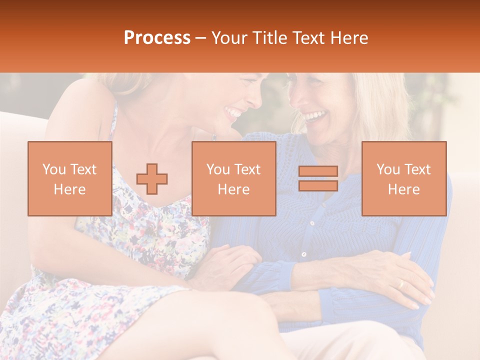 A Couple Of Women Sitting Next To Each Other On A Couch PowerPoint Template