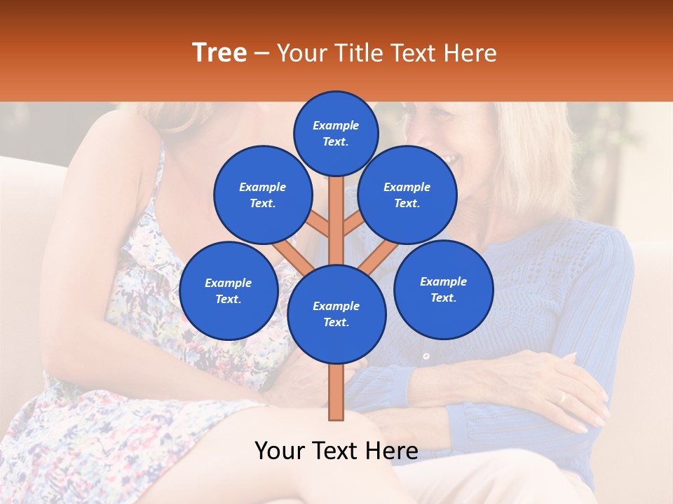 A Couple Of Women Sitting Next To Each Other On A Couch PowerPoint Template