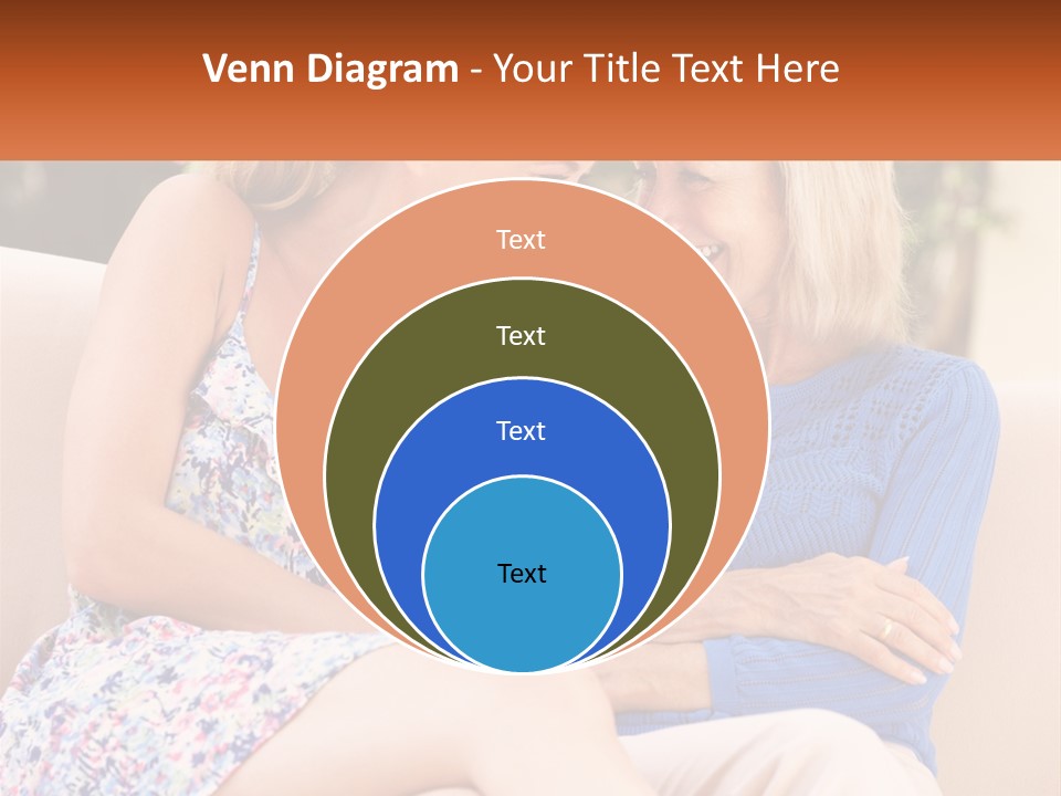 A Couple Of Women Sitting Next To Each Other On A Couch PowerPoint Template