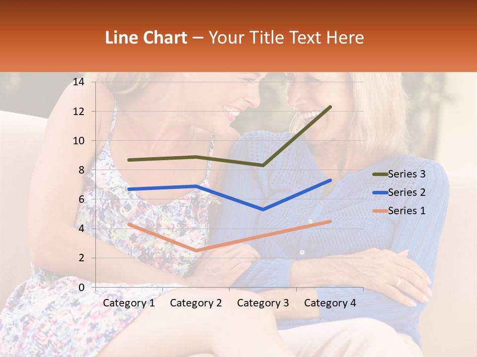 A Couple Of Women Sitting Next To Each Other On A Couch PowerPoint Template