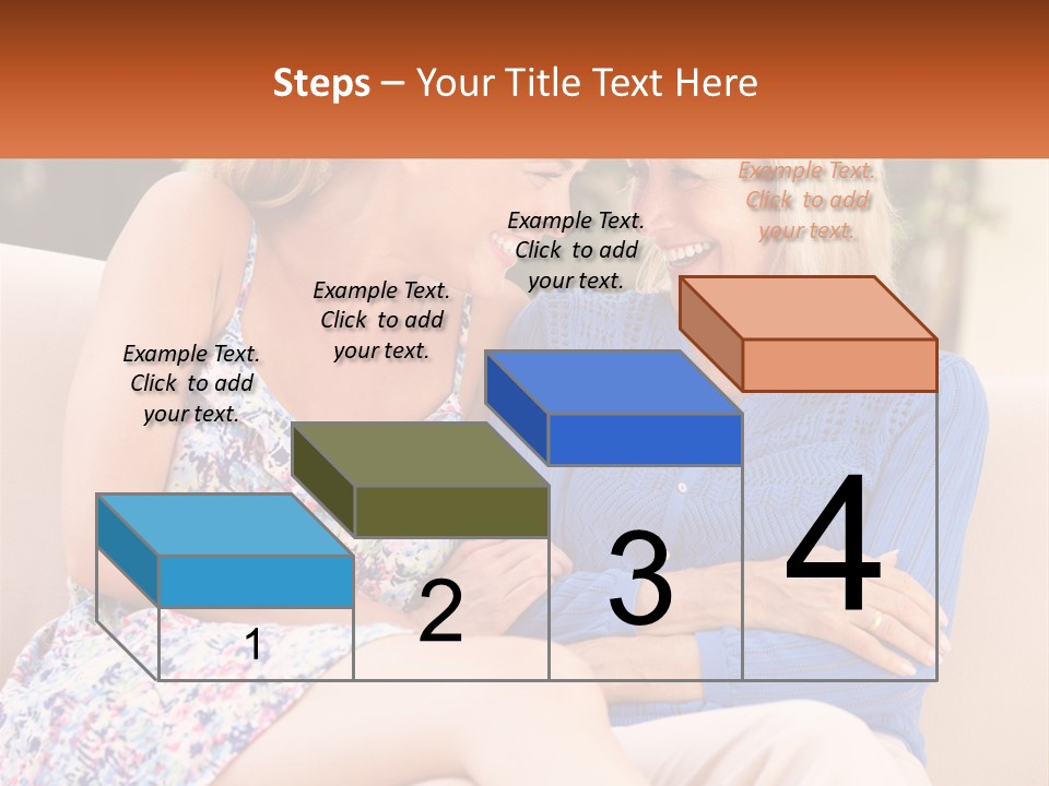 A Couple Of Women Sitting Next To Each Other On A Couch PowerPoint Template