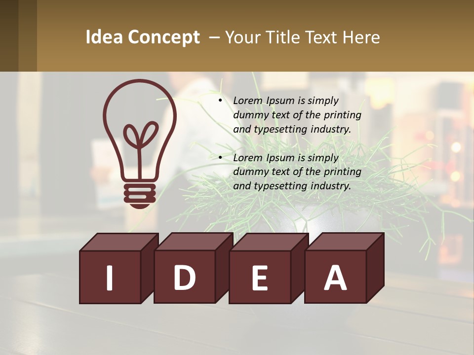 A Plant Is In A Vase On A Table PowerPoint Template