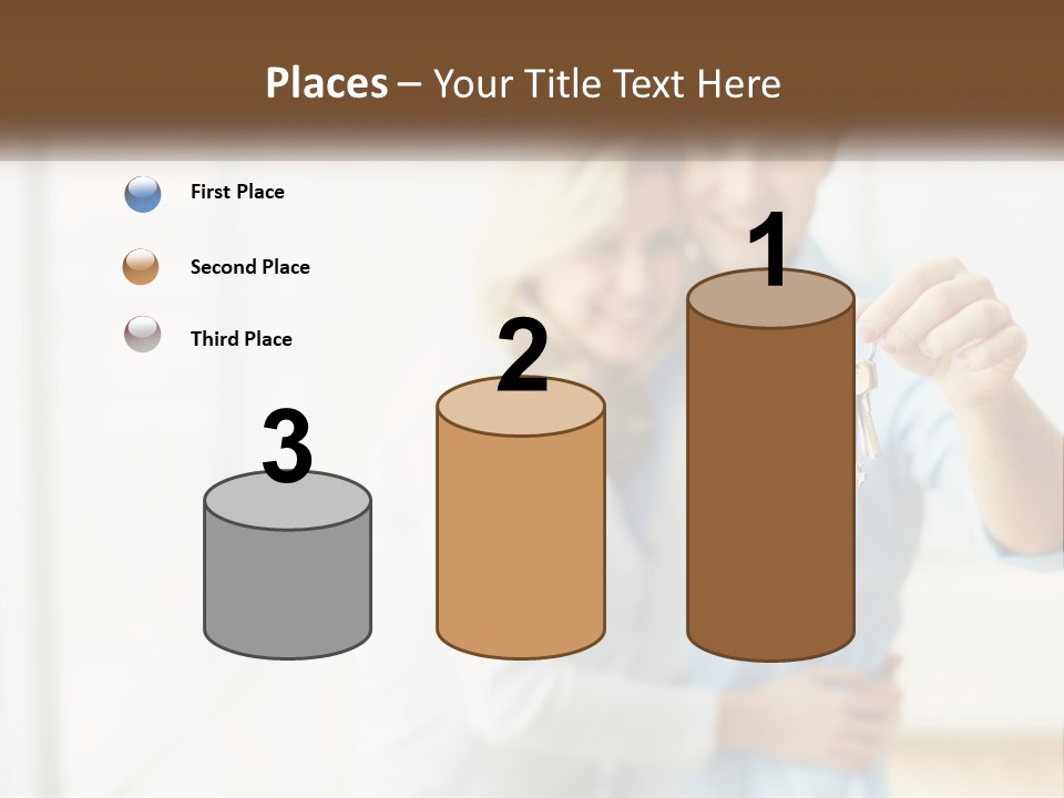 A Man And Woman Holding A Key To A House PowerPoint Template