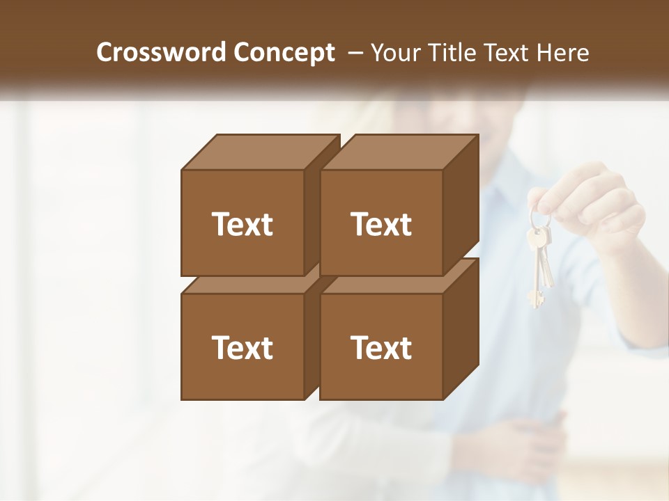 A Man And Woman Holding A Key To A House PowerPoint Template