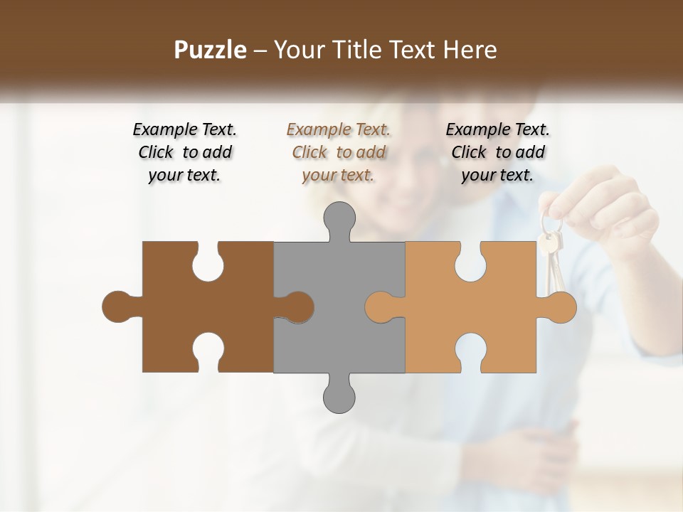 A Man And Woman Holding A Key To A House PowerPoint Template