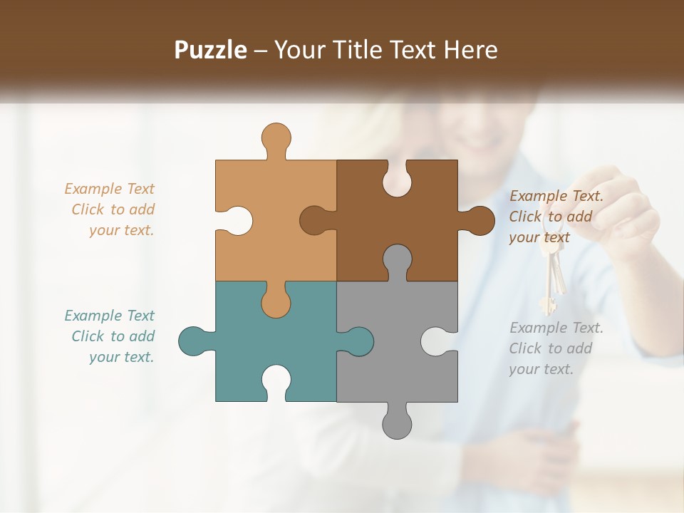 A Man And Woman Holding A Key To A House PowerPoint Template